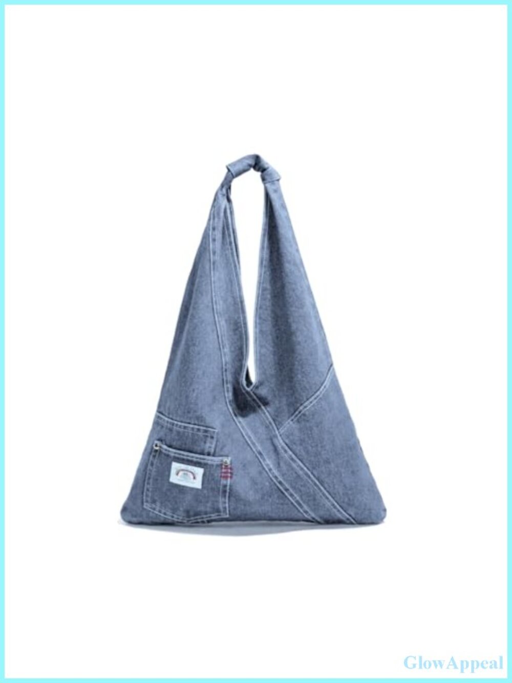 Denim Shoulder Bag Tote Large Capacity Foldable Canvas Purse Women